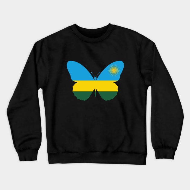 Rwanda Butterfly Crewneck Sweatshirt by Wickedcartoons